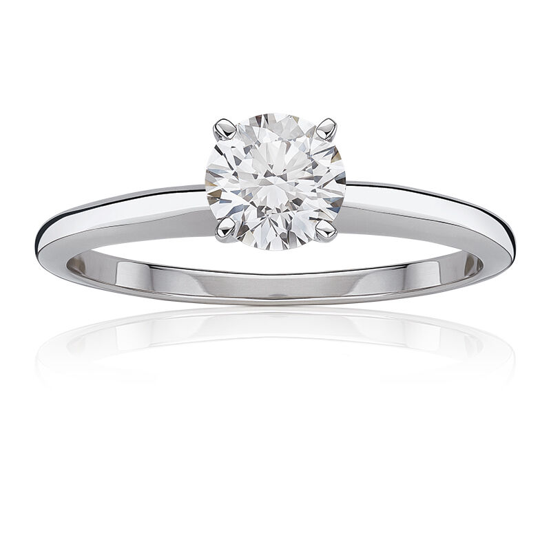 Lab Grown 7/8ct. Diamond Best Classic Round Solitaire Engagement Ring in 14k White Gold image number null