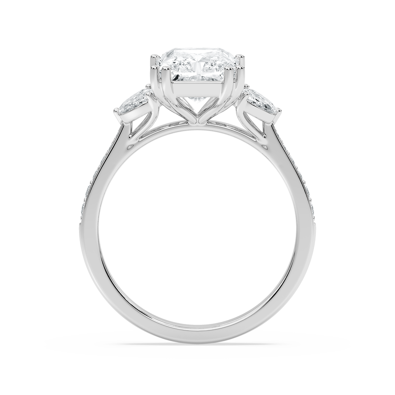 Radiant Lab Grown Diamond 3 1/2ctw. Engagement Ring in 14k White Gold image number null