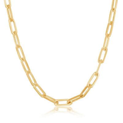 Paperclip 20" Chain 3.2mm in Gold Plated Sterling Silver