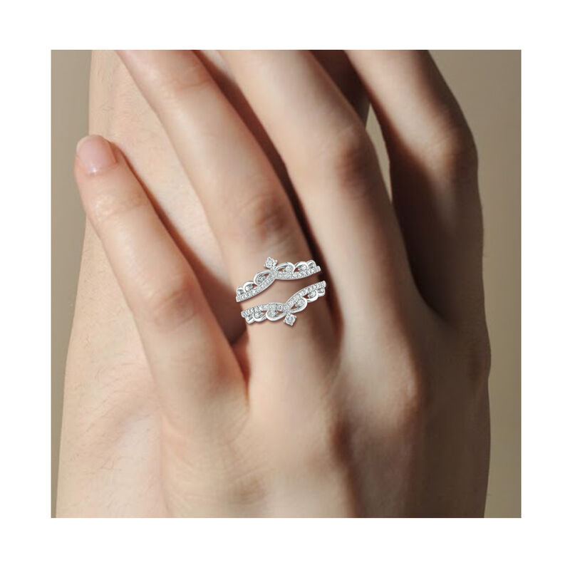 Brilliant-Cut 1/2ctw. Diamond Princess Crown Insert in 14k White Gold image number null