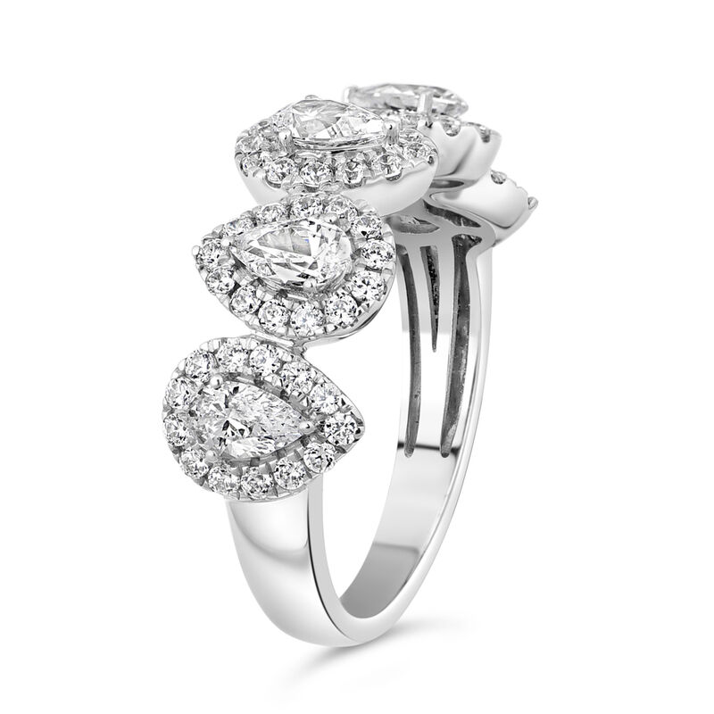 Lab Grown Pear-Shaped 7/8ctw. Diamond Anniversary Band in 14k White Gold image number null