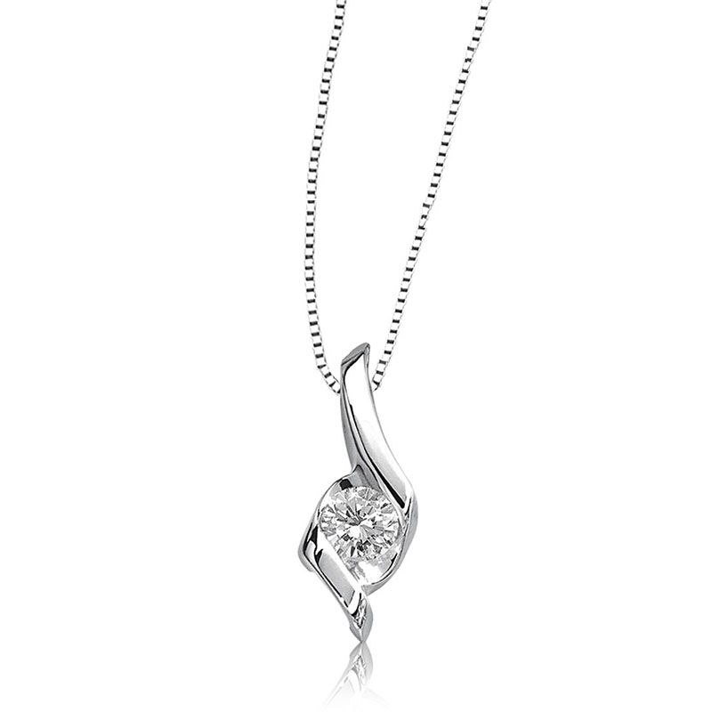 Sirena Diamond 1/12ct. Solitaire Pendant in 14k White Gold image number null