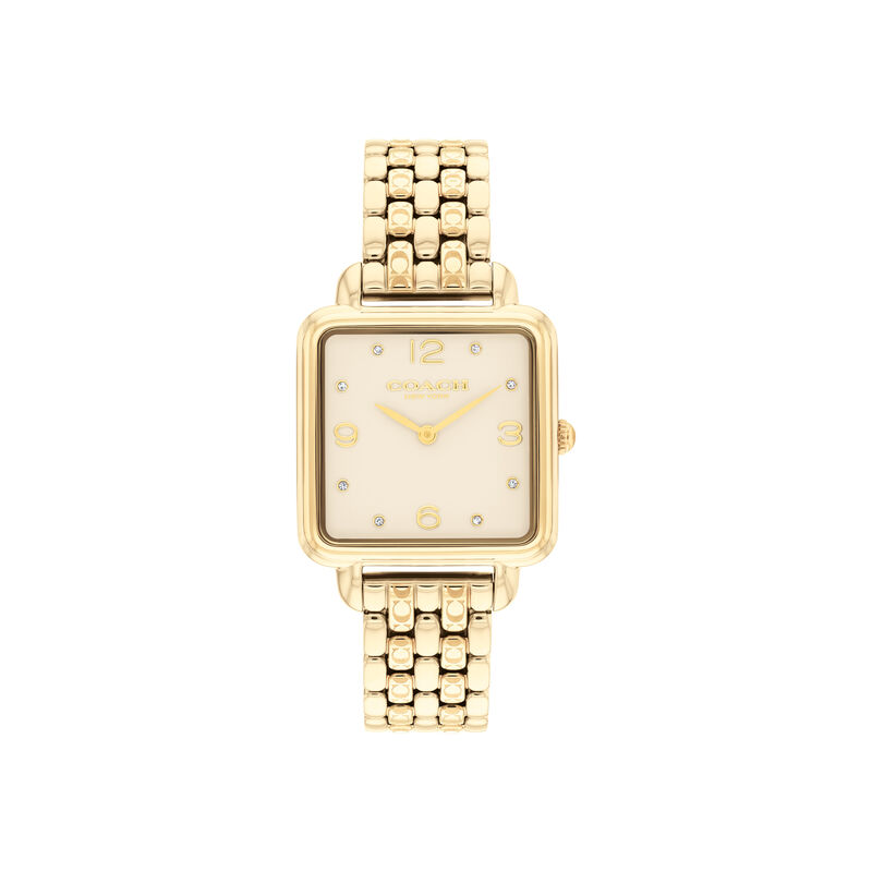 Coach Ladies Yellow Dial Gold Tone 28mm Watch 14504495 image number null