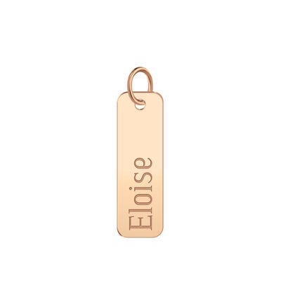 High Polished Engravable Name Tag in 14k Rose Gold