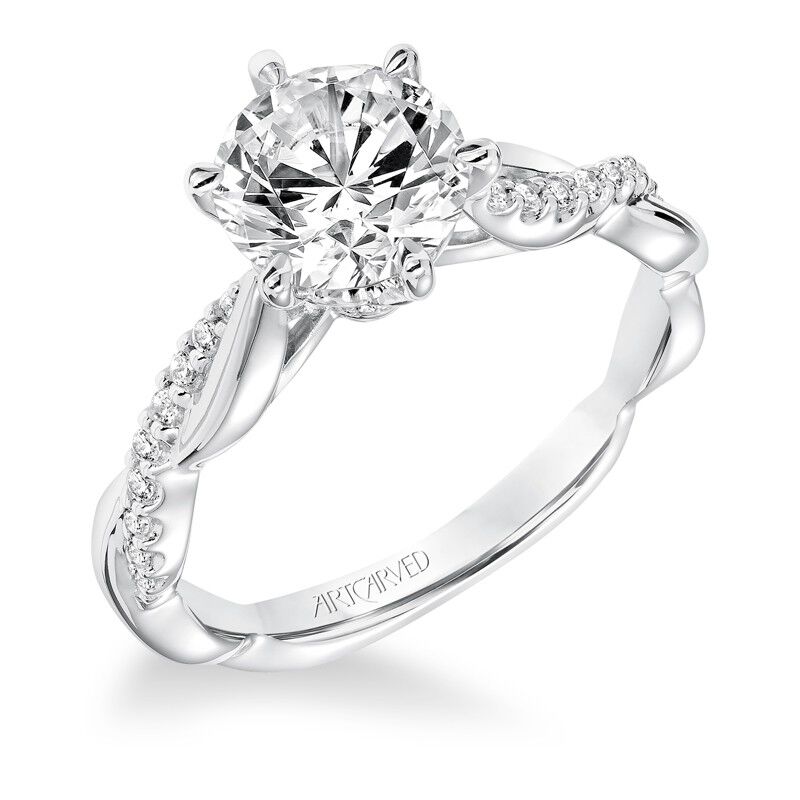 Marnie. ArtCarved Diamond Semi-Mount in 14k White Gold image number null