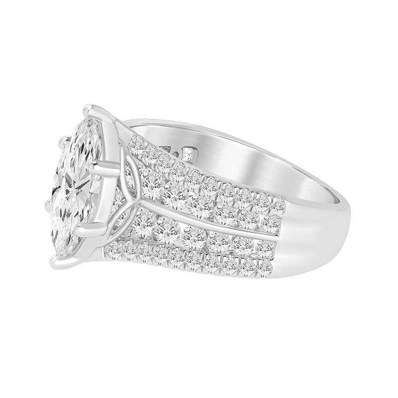 Marquise & Brilliant-Cut Lab Grown 3 3/4ctw. Diamond Multi-Row Engagement Ring in 14k White Gold image number null