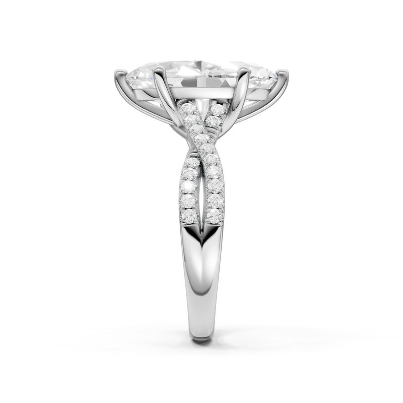 Marquise Lab Grown Diamond 3 1/4ctw. Twist Engagement Ring in 14k White Gold image number null