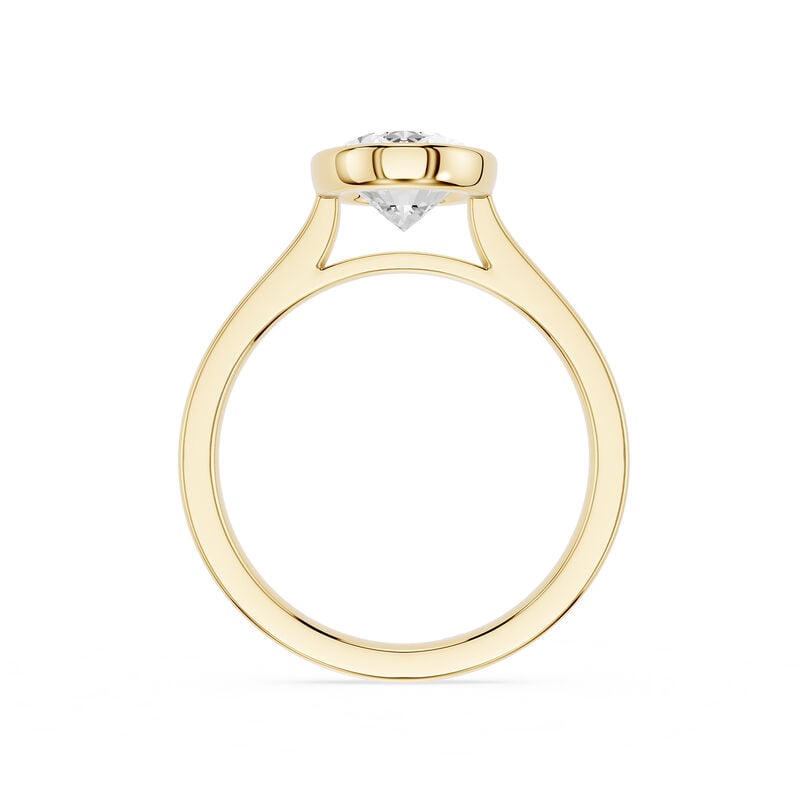Oval Lab Grown Diamond 2ct. Bezel Solitaire Engagement Ring in 14k Yellow Gold image number null