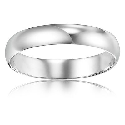 Men's Classic 4mm Wedding Band in 10k White Gold