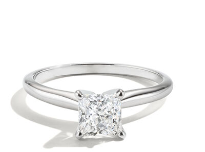 Princess-Cut Lab Grown 1 1/2ctw. Diamond Solitaire Engagement Ring in 14k White Gold