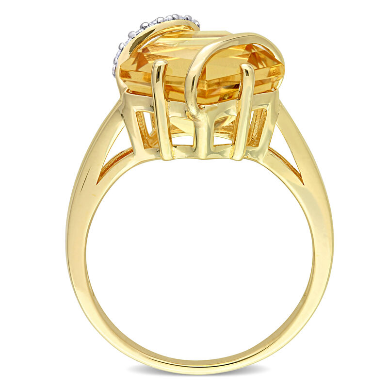 Citrine & Diamond Wrapped Ring in Yellow Gold Plated Sterling Silver image number null