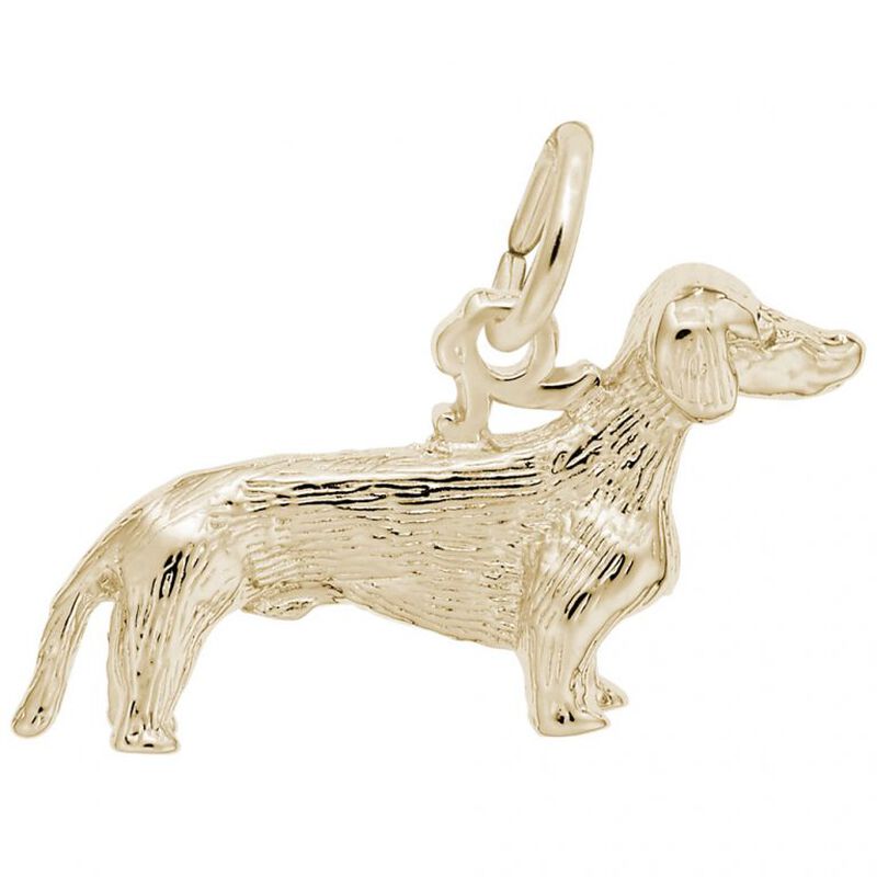 Dachshund Charm in Gold Plated Sterling Silver image number null