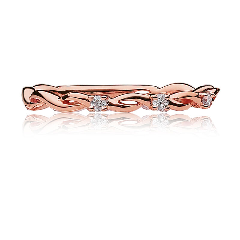 Diamond Woven Design Band in 10k Rose Gold image number null