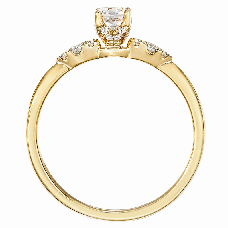 Round Lab Grown Diamond 3/8ctw. Engagement Ring in 10k Yellow Gold image number null