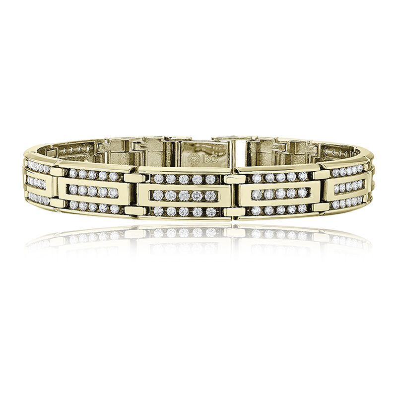 Men's 4ct. tw. Diamond Link Bracelet in 10k Yellow Gold image number null