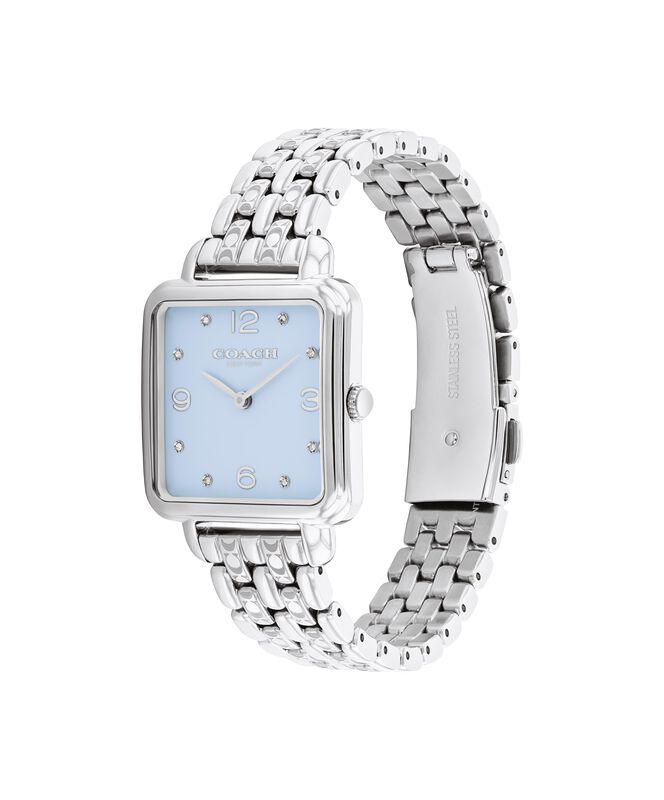 Coach Ladies' Cass Square Blue Dial Stainless Steel Bracelet 28mm Watch 14504494 image number null