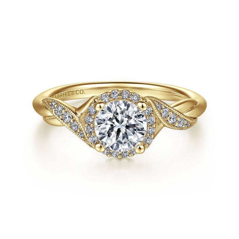 Gabriel & Co. "Shae" Vintage Halo 14k Yellow Gold Diamond Ring Setting ER11828R3Y44JJ image number null