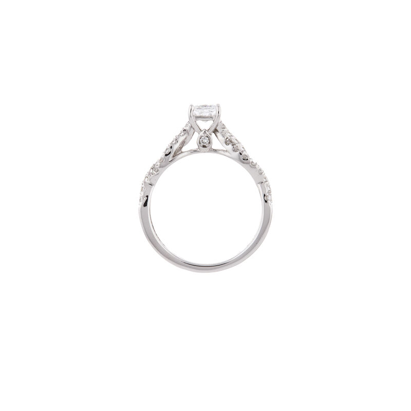 Lab Grown Princess-Cut Diamond 1ctw. Twist Bridal Set in 10k White Gold image number null