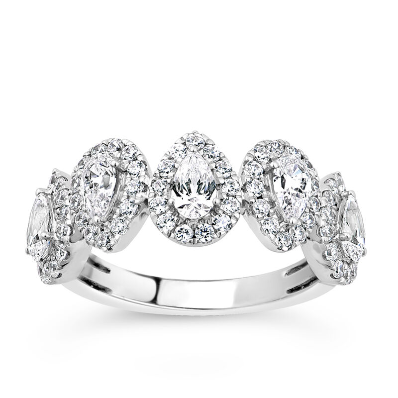 Lab Grown Pear-Shaped 7/8ctw. Diamond Anniversary Band in 14k White Gold image number null