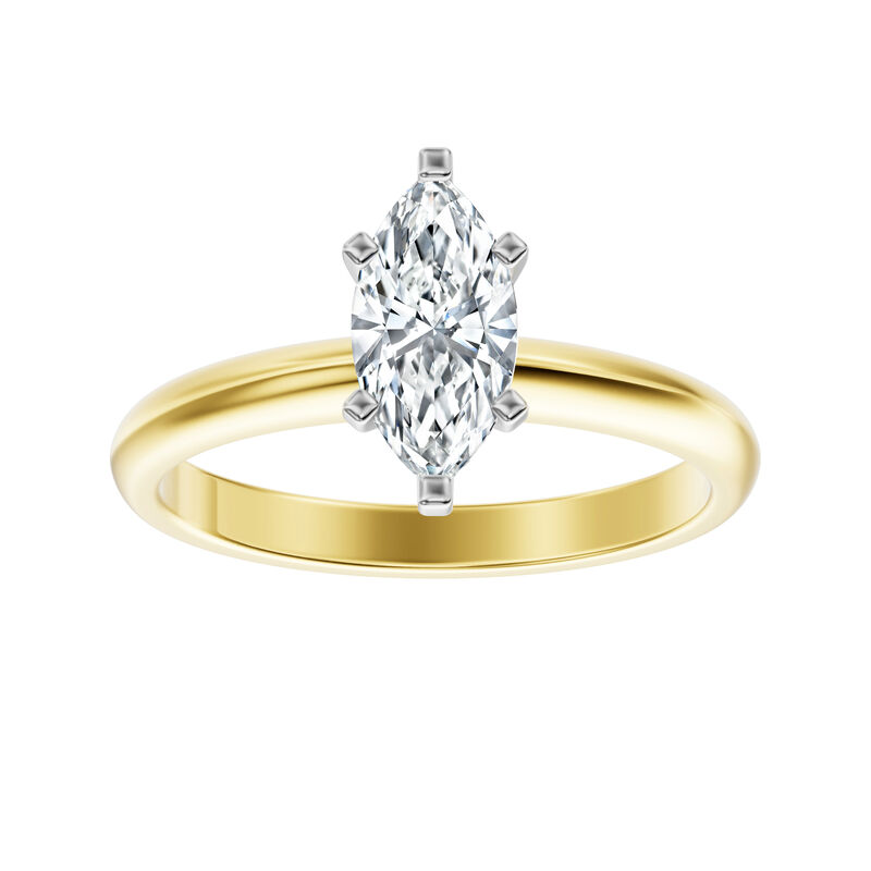 Marquise Lab Grown Diamond 1ct Solitaire Engagement Ring in 14k Yellow Gold image number null