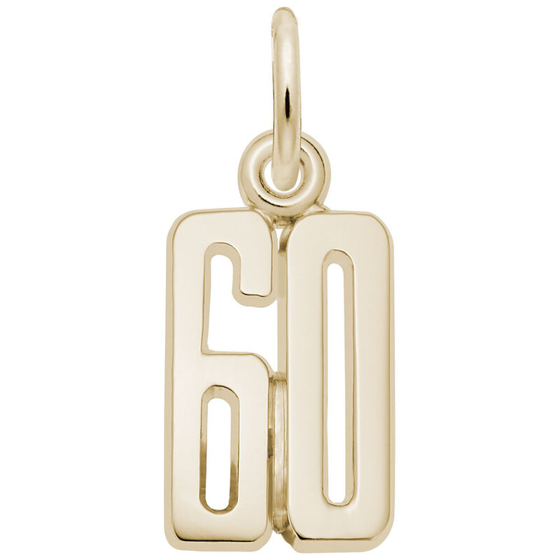 Number 60 Charm in 14k Yellow Gold image number null