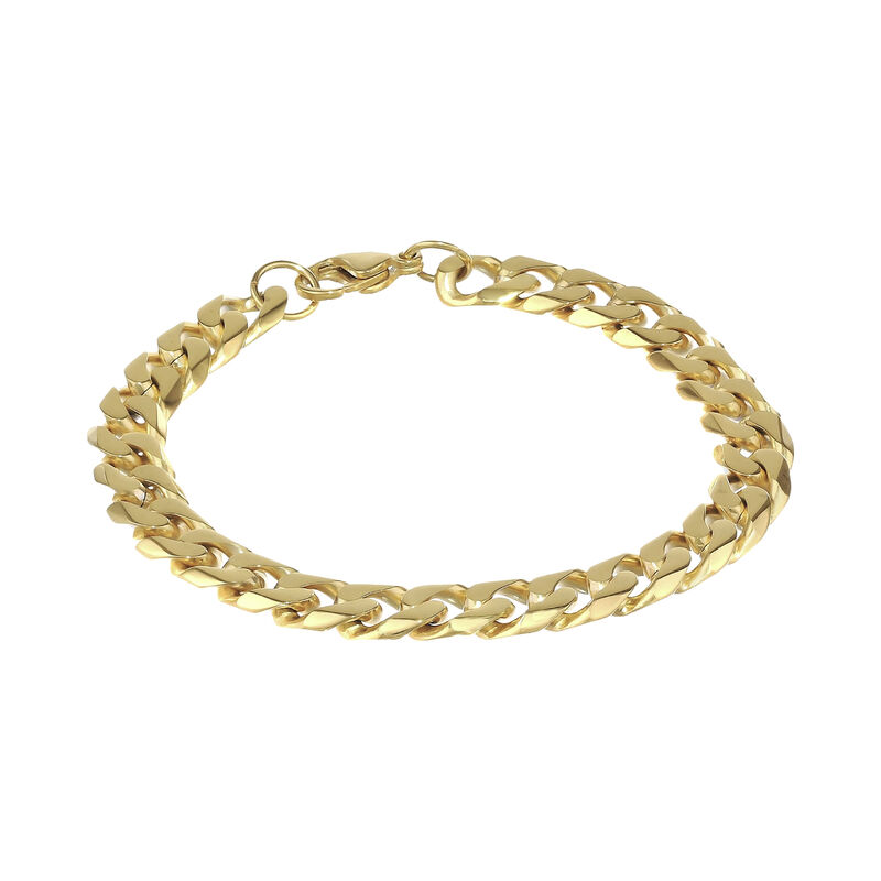 Men's 10mm Bracelet in Gold Plated Stainless Steel image number null