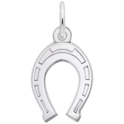 Horse Shoe Charm in 14K White Gold