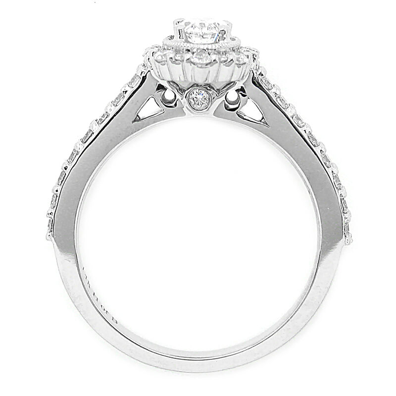 Marni. Oval 3/4ctw. Diamond Vintage-Inspired Engagement Ring in 14k White Gold image number null