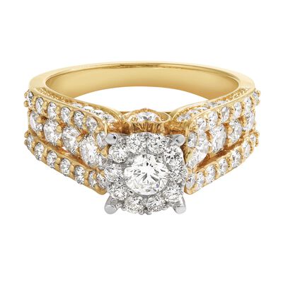 Connelly.  2ctw. Composite Halo Engagement Ring in 14k Yellow Gold