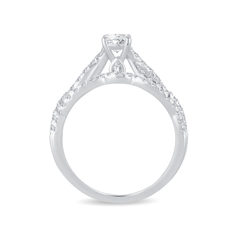 Lab Grown Oval-Cut Diamond 1ctw. Twist Bridal Set in 10k White Gold image number null