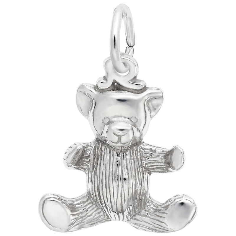 Teddy Bear Charm in 14K White Gold image number null
