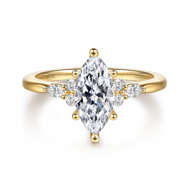 Gabriel & Co. Marquise Six Prong Multi Stone 14k Yellow Gold Diamond Ring Setting ER16855M5Y44JJ image number null