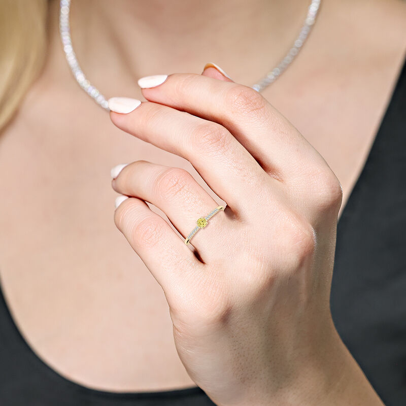 Yellow Lab Grown Diamond Promise Ring in 10k Yellow Gold image number null