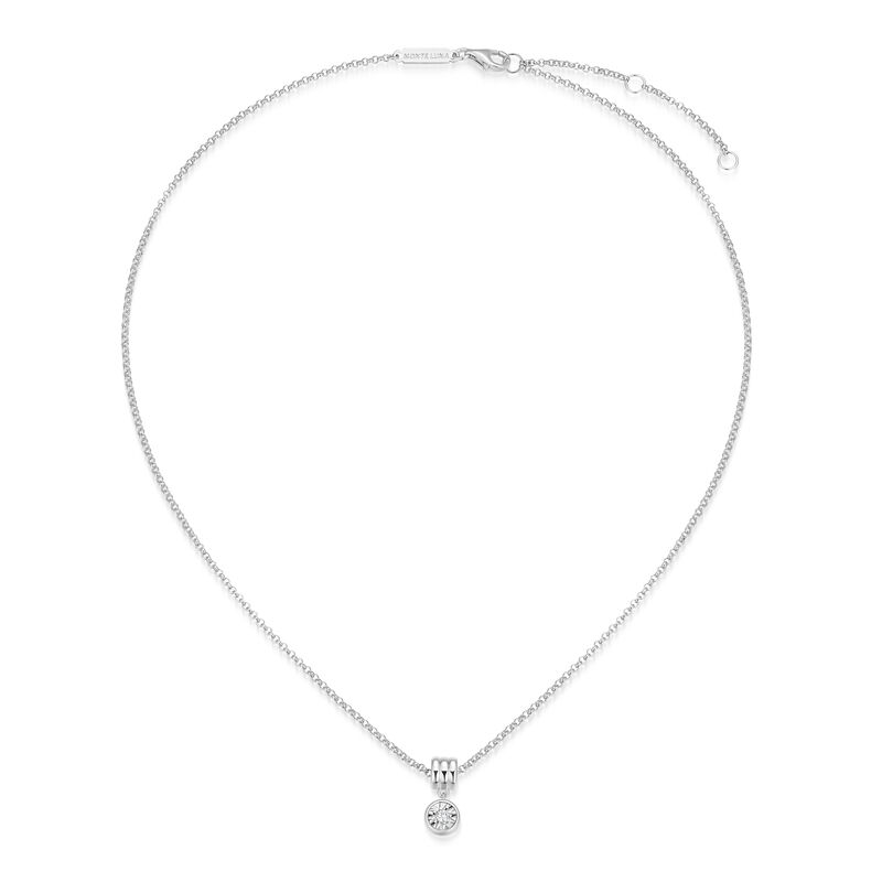 Lab Grown Diamond Bezel Necklace in Sterling Silver image number null