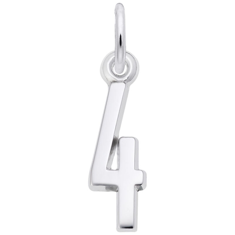 Number 4 Charm in Sterling Silver image number null