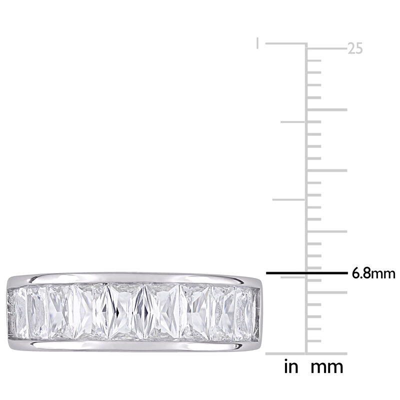 Created White Sapphire Semi-Eternity Anniversary Band in Sterling Silver image number null
