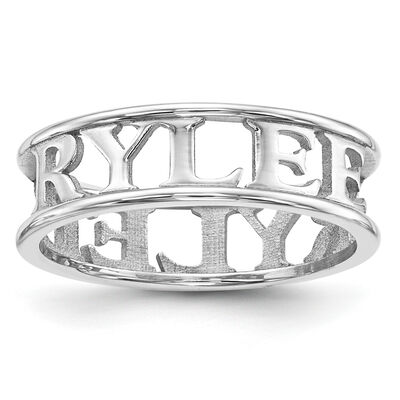 Casted High Polish Name Band in Sterling Silver (up to 9 letters)