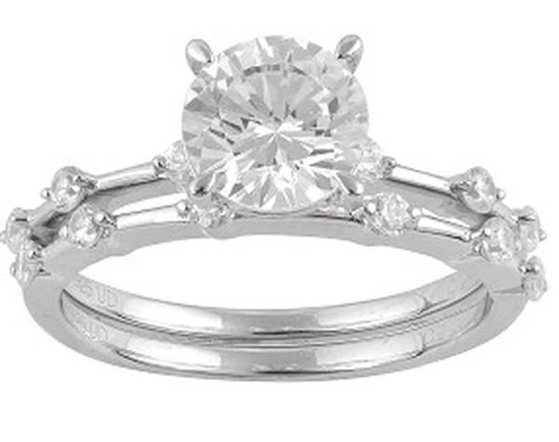 Brilliant-Cut Lab Grown 1 7/8ctw. Diamond Bar Bridal Set in 14k White Gold image number null