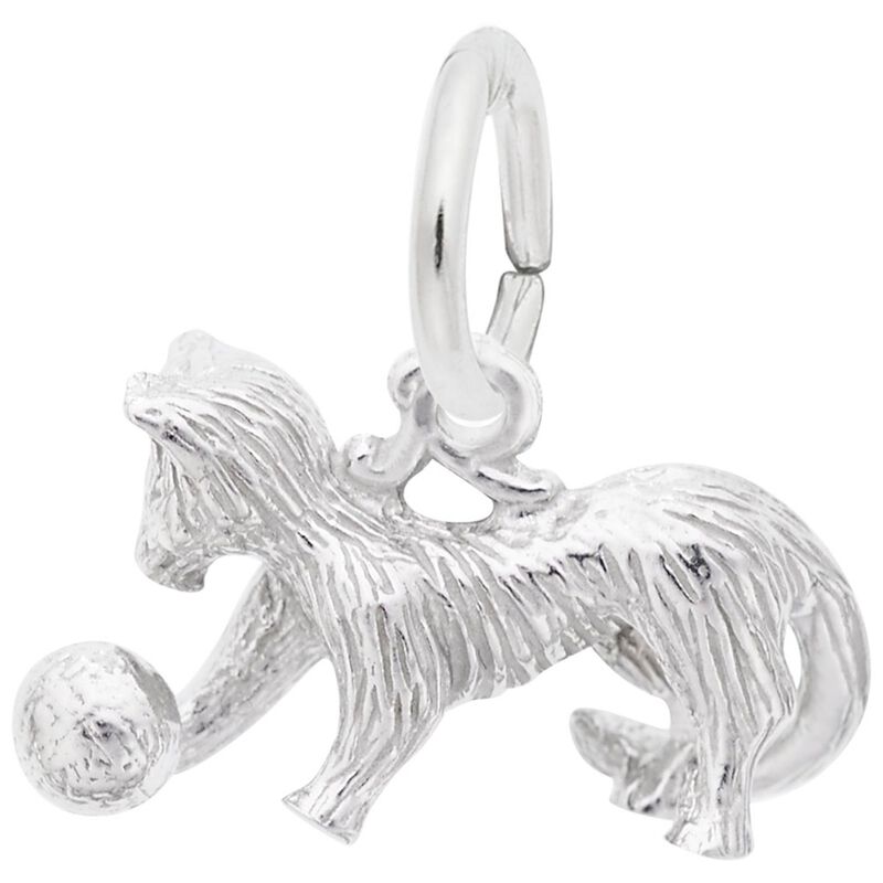 Playing Kitten Charm in 14K White Gold image number null