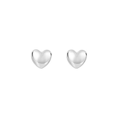 Heart Earrings in 14k White Gold