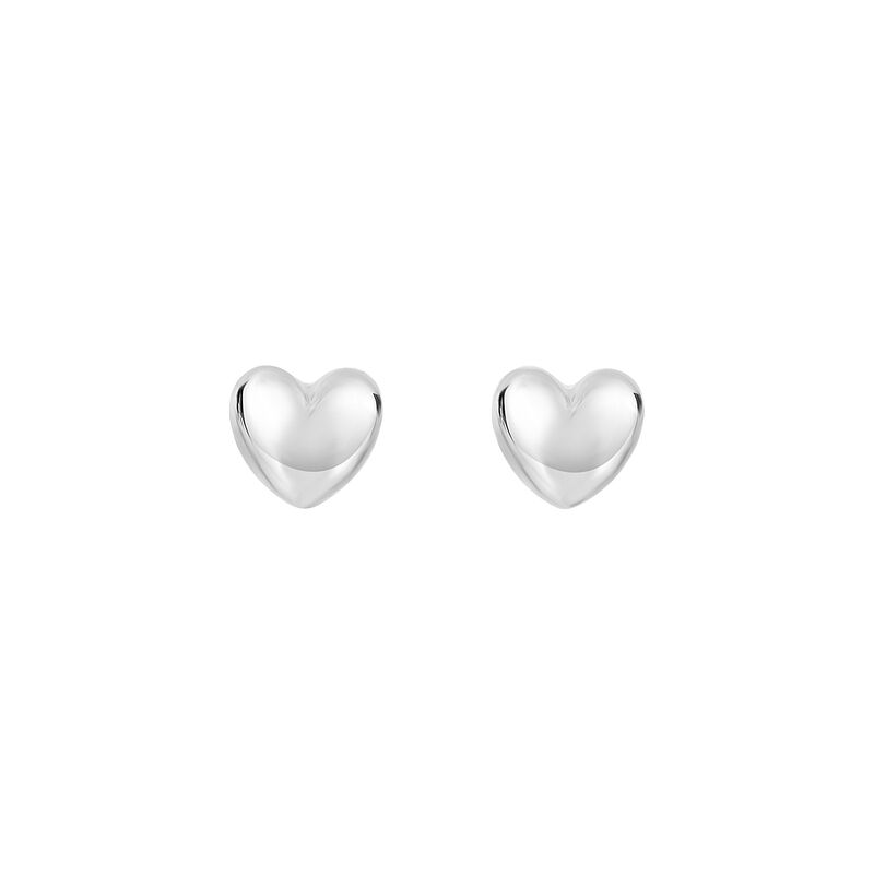 Heart Earrings in 14k White Gold image number null