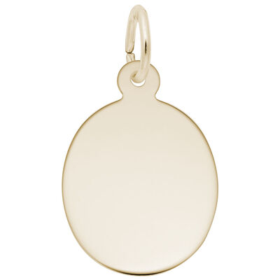  Oval Disc Charm in Gold Plated Sterling Silver