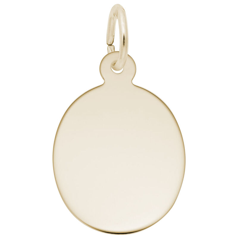  Oval Disc Charm in Gold Plated Sterling Silver image number null