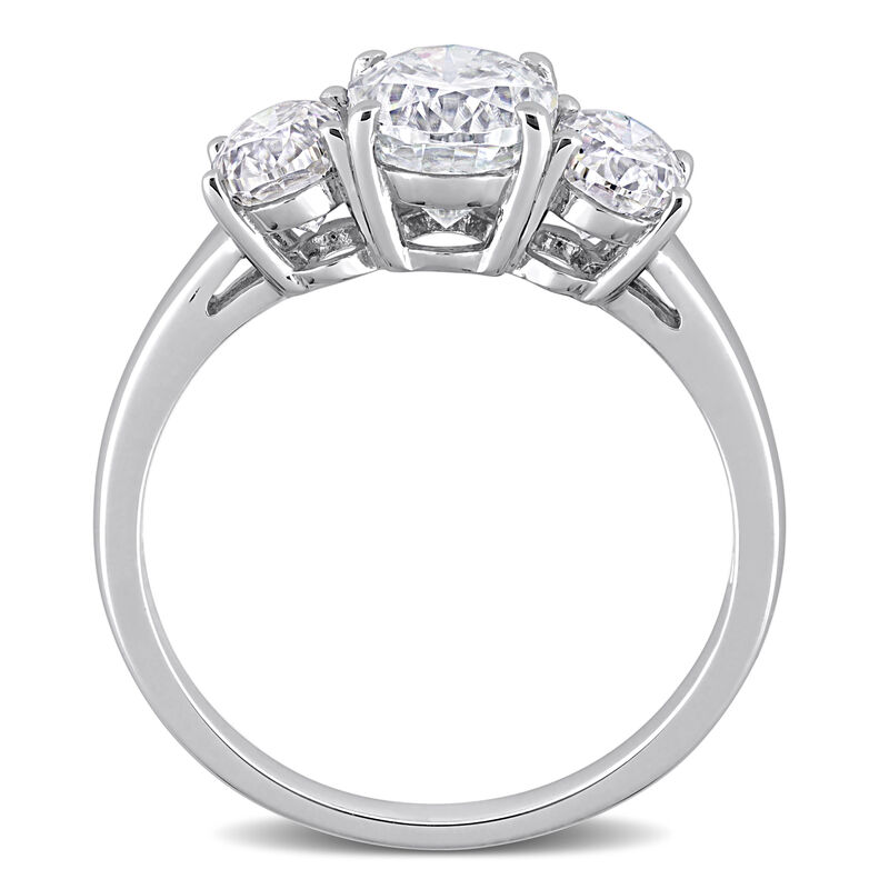 Oval 2 1/4ctw. Created Moissanite Three-Stone Engagement Ring in Sterling Silver image number null