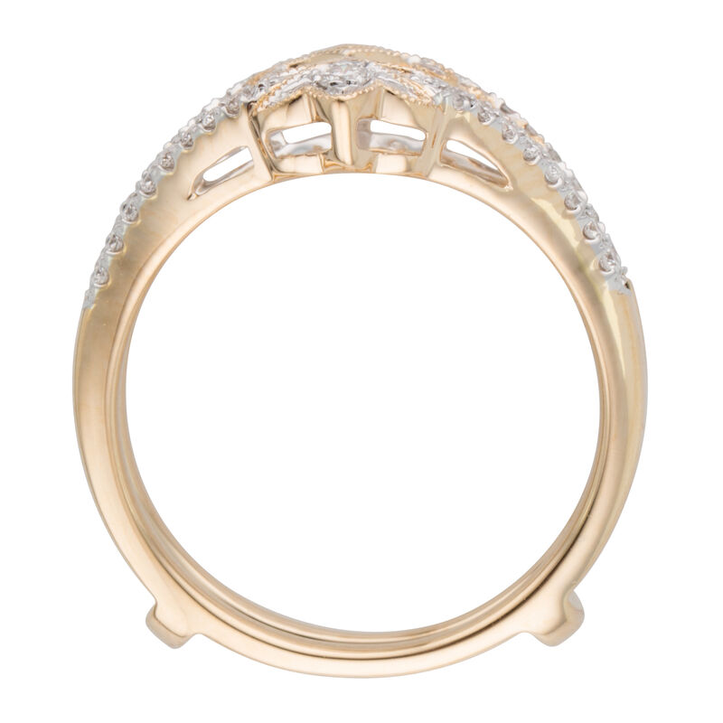 Diamond Vintage-Inspired Scroll Insert in 14k Yellow Gold image number null
