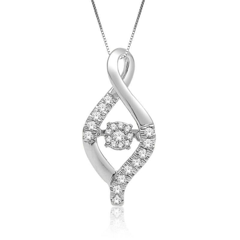 Beats of Love Curves Diamond Drop Pendant in Sterling Silver image number null