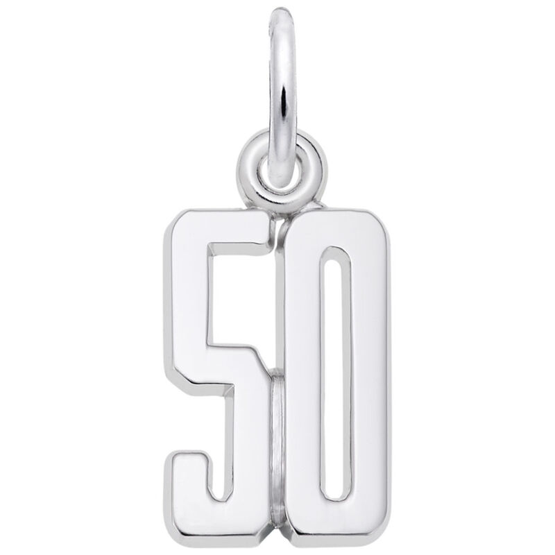 Number 50 Charm in Sterling Silver image number null