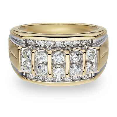 Men's 1/2ctw. Diamond & 14k Yellow Gold Wedding Ring