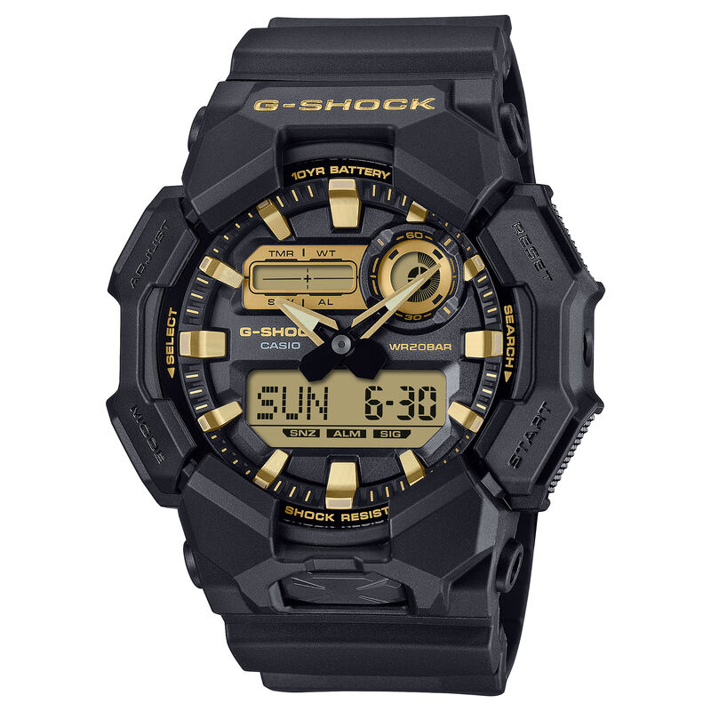 G-Shock Men's Analog-Digital Gold Dial Black Resin 55mm Watch GA010GB-1A9 image number null