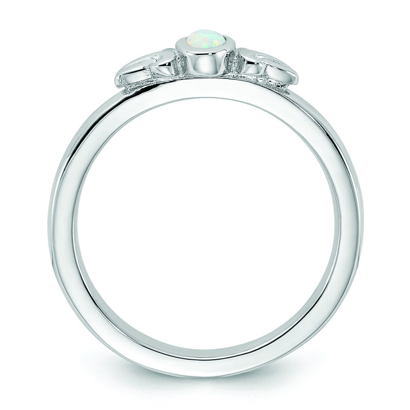 Stackable Created Opal Ring in Sterling Silver image number null
